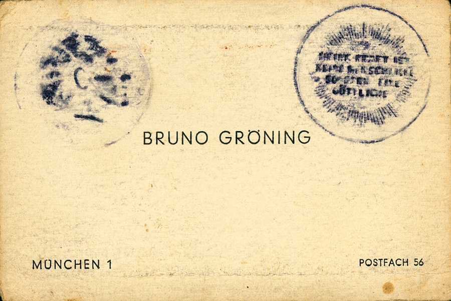 undatiert: Visitenkarte Bruno Grönings